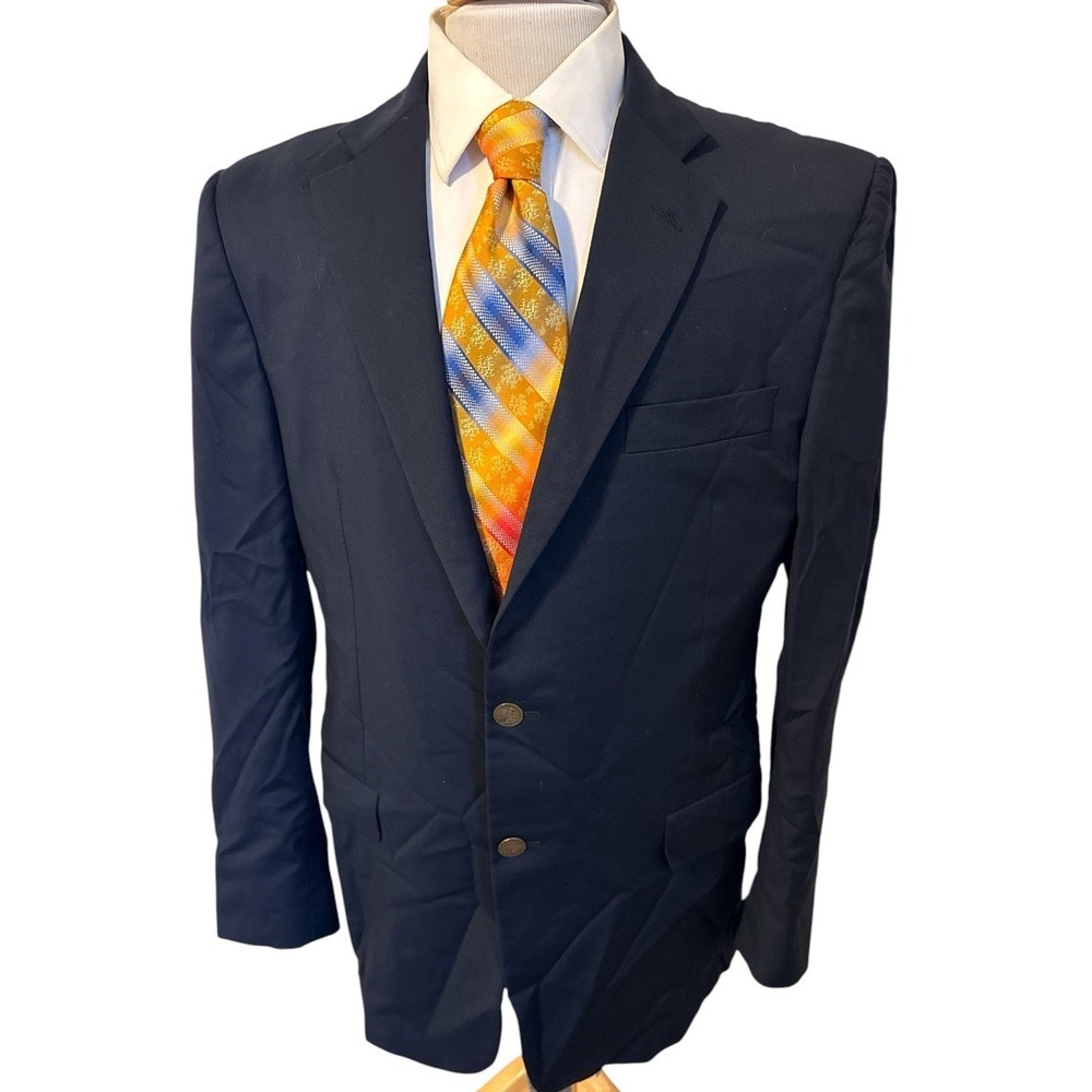 Hickey Freeman Bespoke Jacket Navy Blue Loro Piana Wool Cashmere Blazer 42R USA
